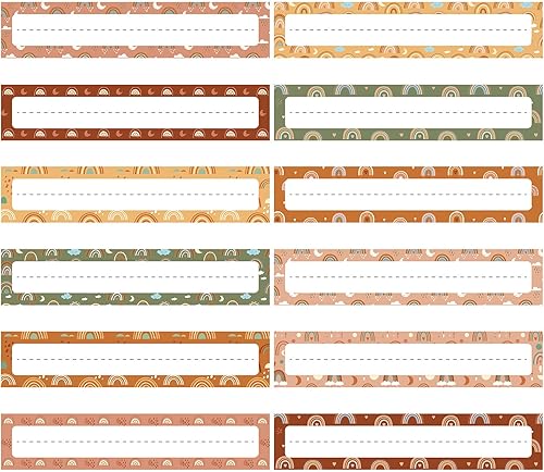 72 etiquetas de placa de nombre para escritorio de aula, placas de identificación coloridas, etiquetas de confeti con 200 puntos de puntos para