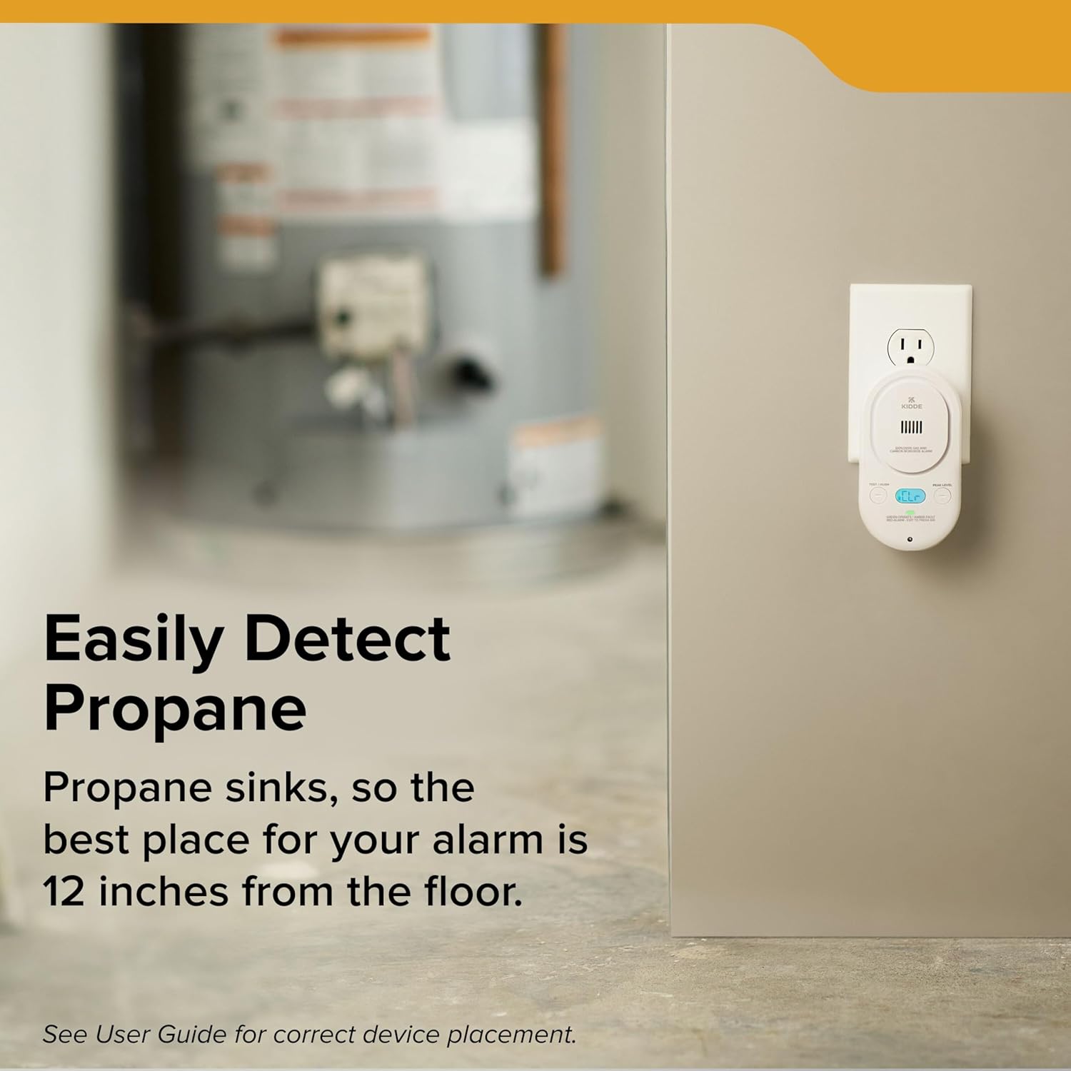 Kidde Carbon Monoxide + Explosive Gas, Natural Gas & Propane Alarm, Plug-in with AA Battery Backup, Digital Backlit Display, 85 dB Alarm, Rotating Plug, LED Status Indicators, 5th Edition, COPDLG