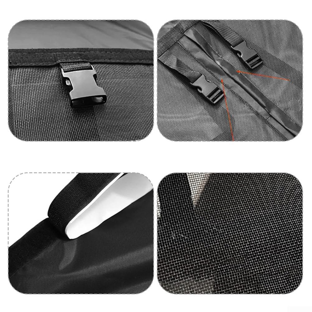 Paravento magnetico per porta camper con gancio laterale e chiusure a scatto per un montaggio sicuro senza fori (200 x 170 cm)