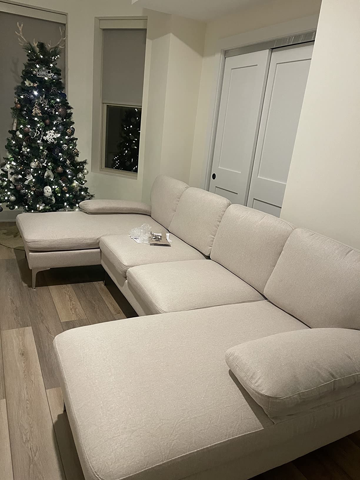 62/mo Finance Karl home Convertible Sectional Sofa 114" UShape Sofa