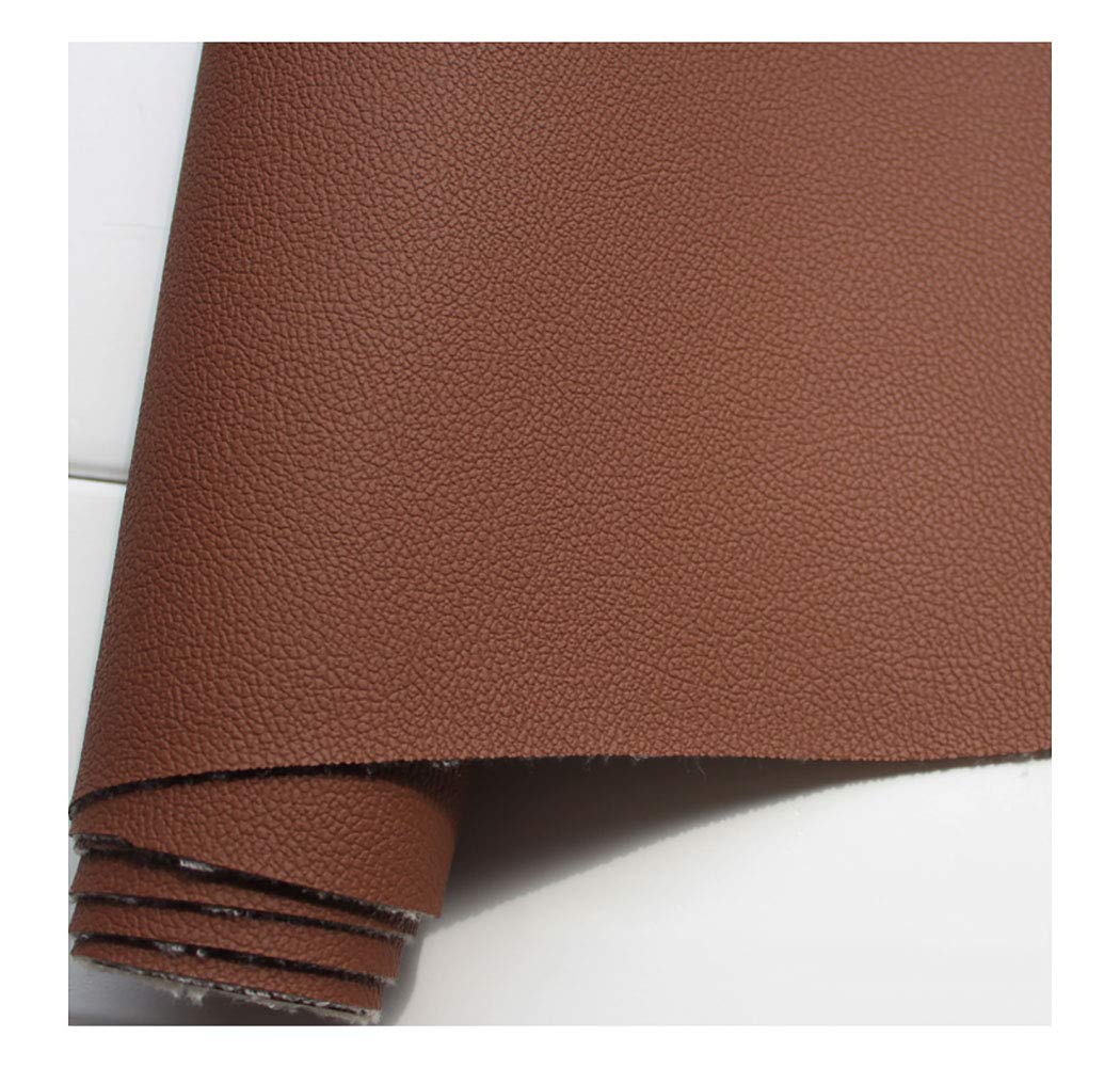 Tissu matériel vinyle extensible marron foncé et faux cuir de couture stretch 1.38x4m