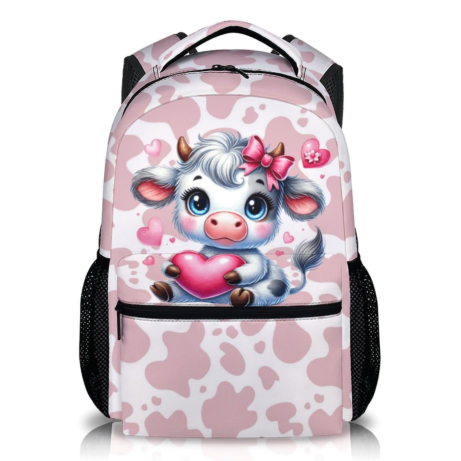 DREAMUGIFT Kids Girls Backpacks, Cute Cow Backpack for Kids, Gift for Birthday, Casual Elementary Kindergarten Bookbag for Travel School Picnic