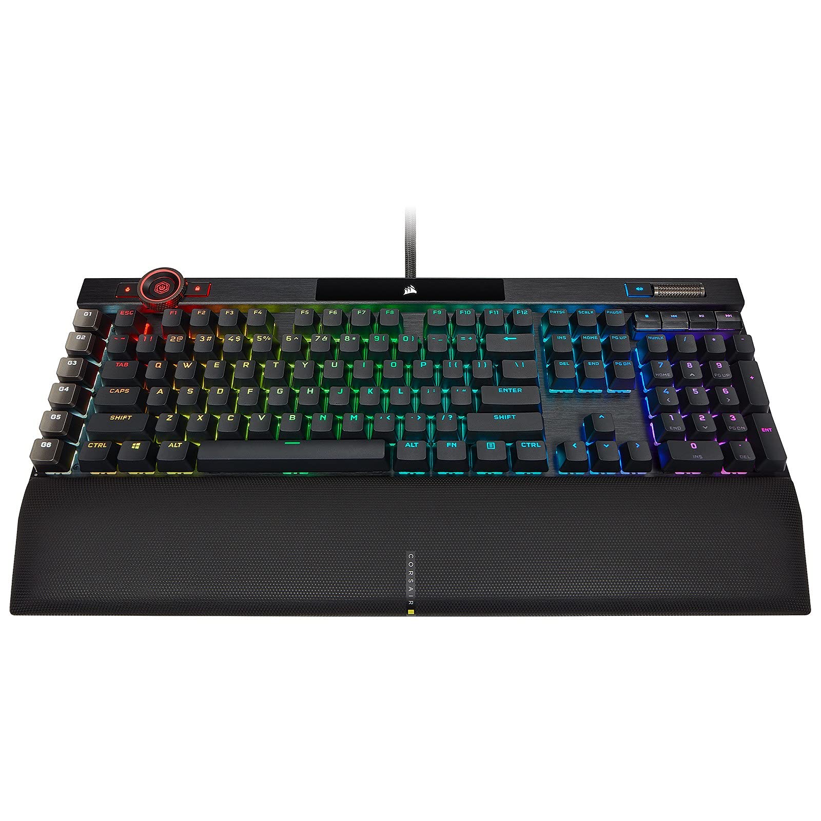 Corsair K100 RGB klawiatura do gier (przełączniki mechaniczne CHERRY MX SPEED: szybka i bardzo dokładna, klawisze z podwójnym wtryskiem PBT, integracja Elgato Stream Deck) AZERTY, czarny