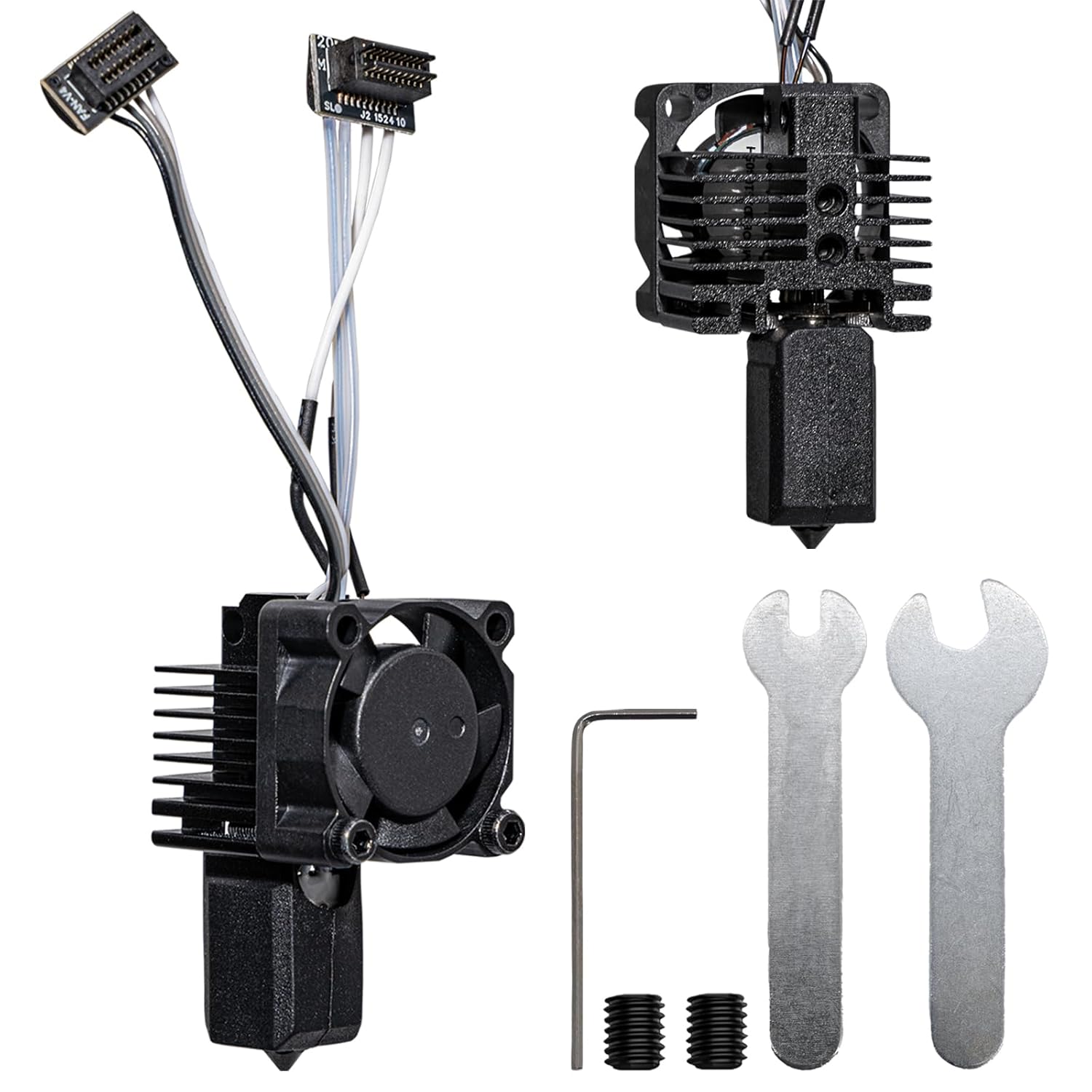 P1P P1S Hardened Steel Hotend Kit with Fan for Bambu Lab P1 Series 3D Printer, Bambulab P1 Nozzle 0.4mm Assembly, Complete Hotend Kits, Thermistor, Ceramic Heater, Extruder Heating Block Replacement