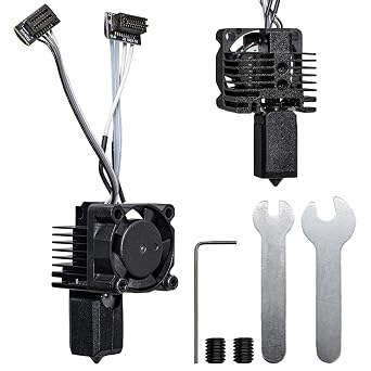 P1P P1S Hardened Steel Hotend Kit with Fan for Bambu Lab P1 Series 3D Printer, Bambulab P1 Nozzle 0.4mm Assembly, Complete Hotend Kits, Thermistor, Ceramic Heater, Extruder Heating Block Replacement
