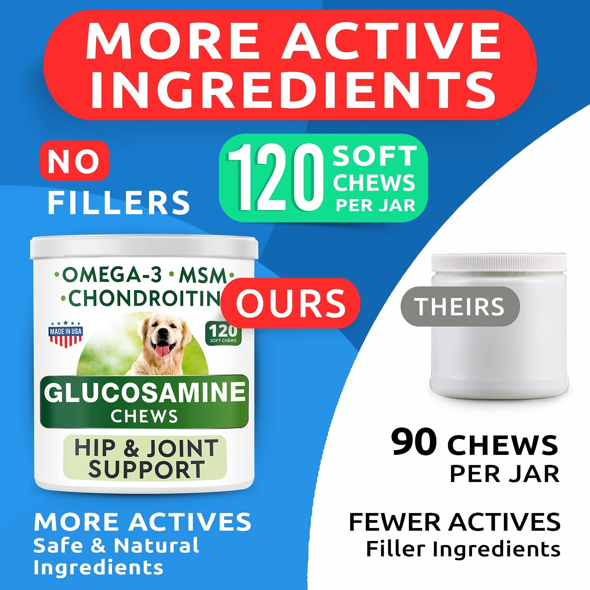 BARK&SPARK Glucosamine Dog Treats + Hemp Treats Bundle - Advanced Formula with Chondroitin, MSM, Omega-3 + Hemp Oil - Natural Joint Pain Relief Supplement - Made in USA - 2 x 120 Soft Chews - image 3