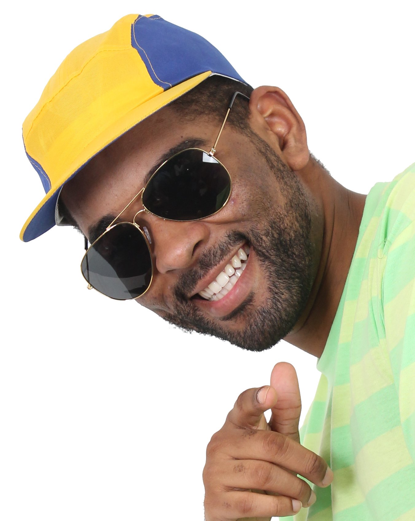 Blue Yellow Baseball Cap Gold Rimmed Sunglasses Bel Air Prince Fancy  Dress Costume 90s Fancy Dress One Size Fits Most