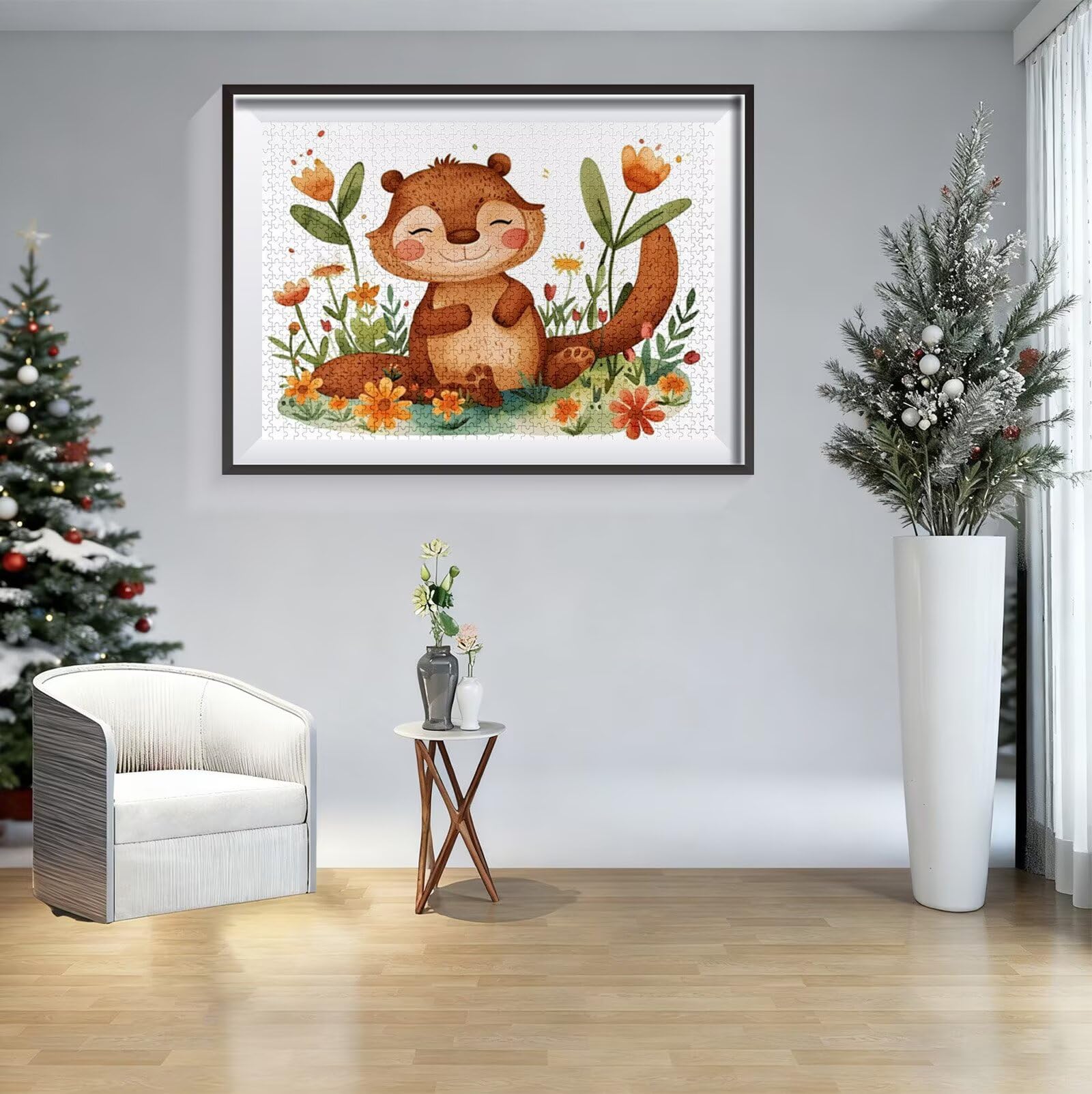 Śliczne puzzle 1500 elementów, 1500 elementów dla dorosłych i dzieci, drewniane puzzle z wykwintnym pudełkiem do pakowania, gra edukacyjna puzzle ze zwierzętami, dekoracja domu, prezent dla kobiet