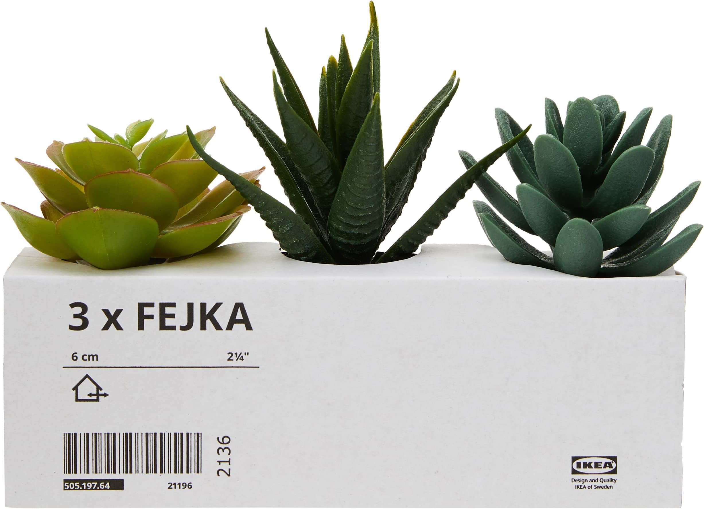 IKEA 203.953.31 FEJKA Mini Artificial Succulent Desk Plants in Pots 6 Centimetres (3 Pack)
