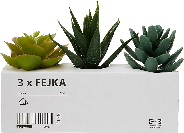IKEA 203.953.31 FEJKA Mini Artificial Succulent Desk Plants in Pots 6 Centimetres (3 Pack)