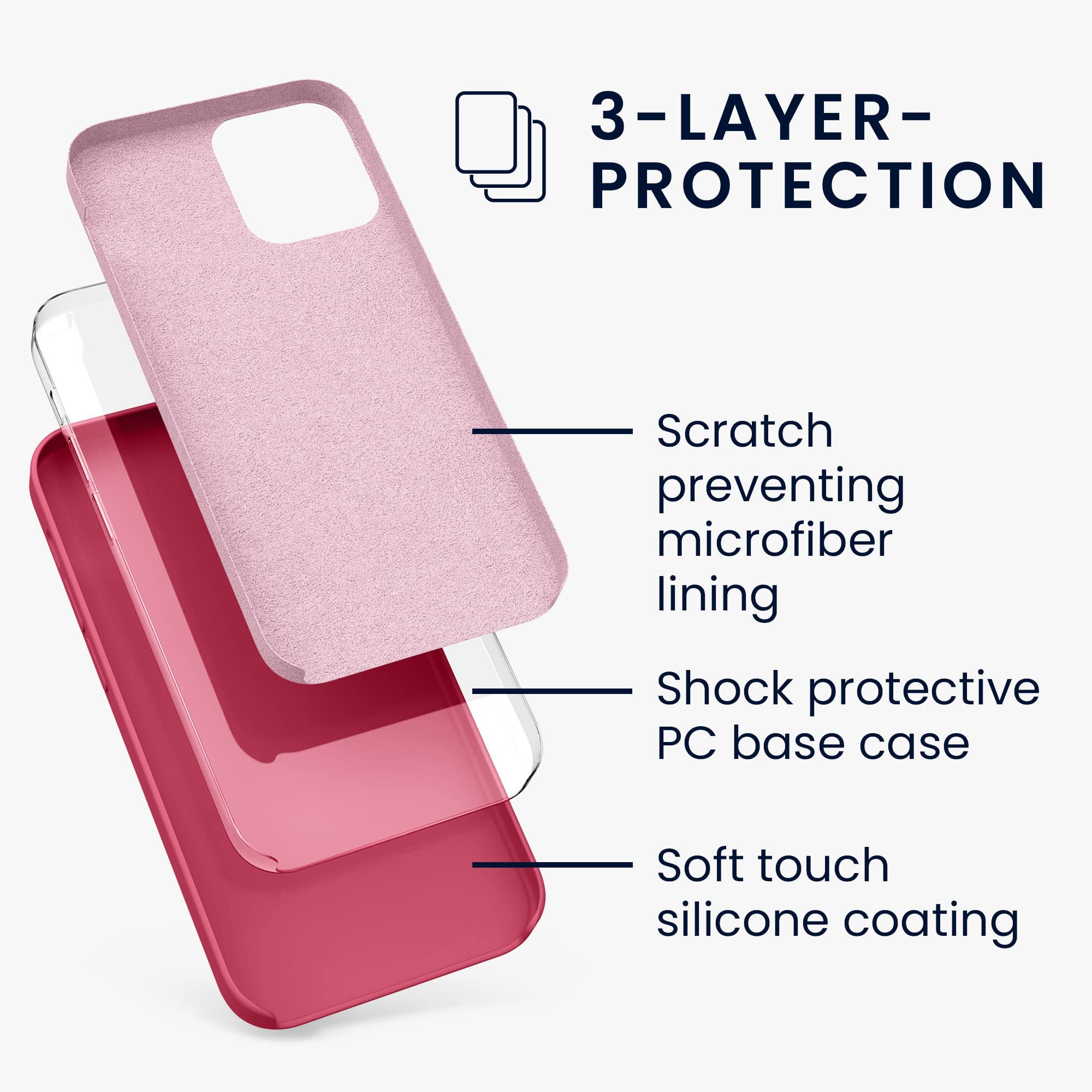 kwmobile Case Compatible with Apple iPhone 12 / iPhone 12 Pro Case - TPU Silicone Phone Cover with Soft Finish - Awesome Pink - Image 2