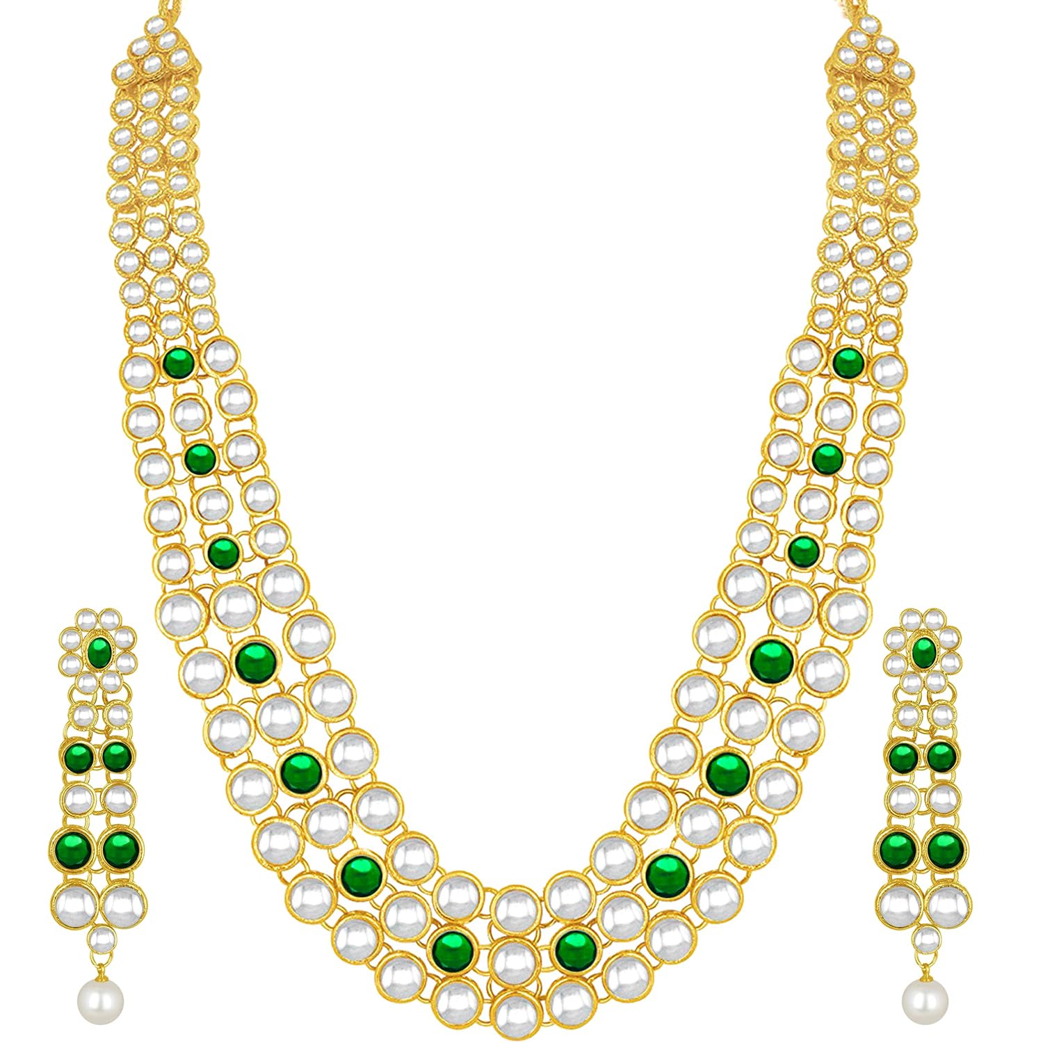 Peora Traditional Gold Plated Anushka Sharma Inspired Kundan Long Necklace with Earring Jewellery Set for Women Girls (B07QZSC3R1) Amazon Price History, Amazon Price Tracker
