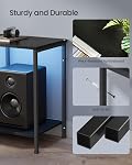SONGMICS BELLAH Collection - TV Stand avec des sorties de puissance et des lumières, Console multimédia de Entertainment Center pour les téléviseurs jusqu'à 178 cm, Salle de séjour, Étagères, Tiroirs, Moderne, Noir d'encre ULGS420B101