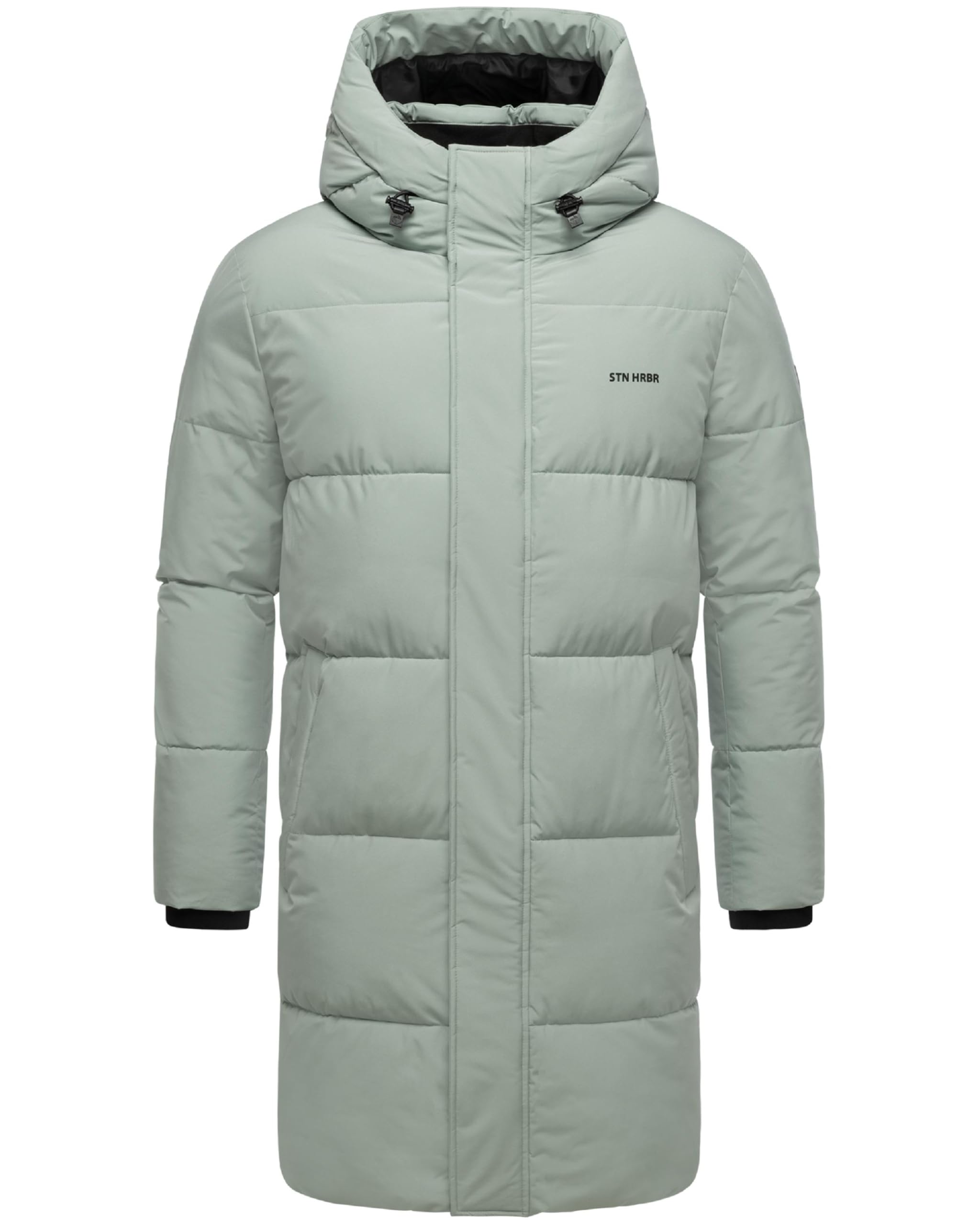 STONE HARBOUR Herren Steppmantel mit kuscheligem Fleece-Innenfutter warmer Wintermantel mit großer Kapuze Hadrieen XX S-3XL