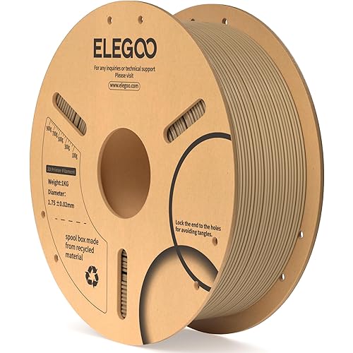 ELEGOO Wood PLA Filament 1.75mm 1KG, Real Wood Fibers Filled 3D Printer Filament Dimensional Accuracy +/- 0.02mm, 1kg Spool(2.2lbs) Fits for Most FDM 3D Printers