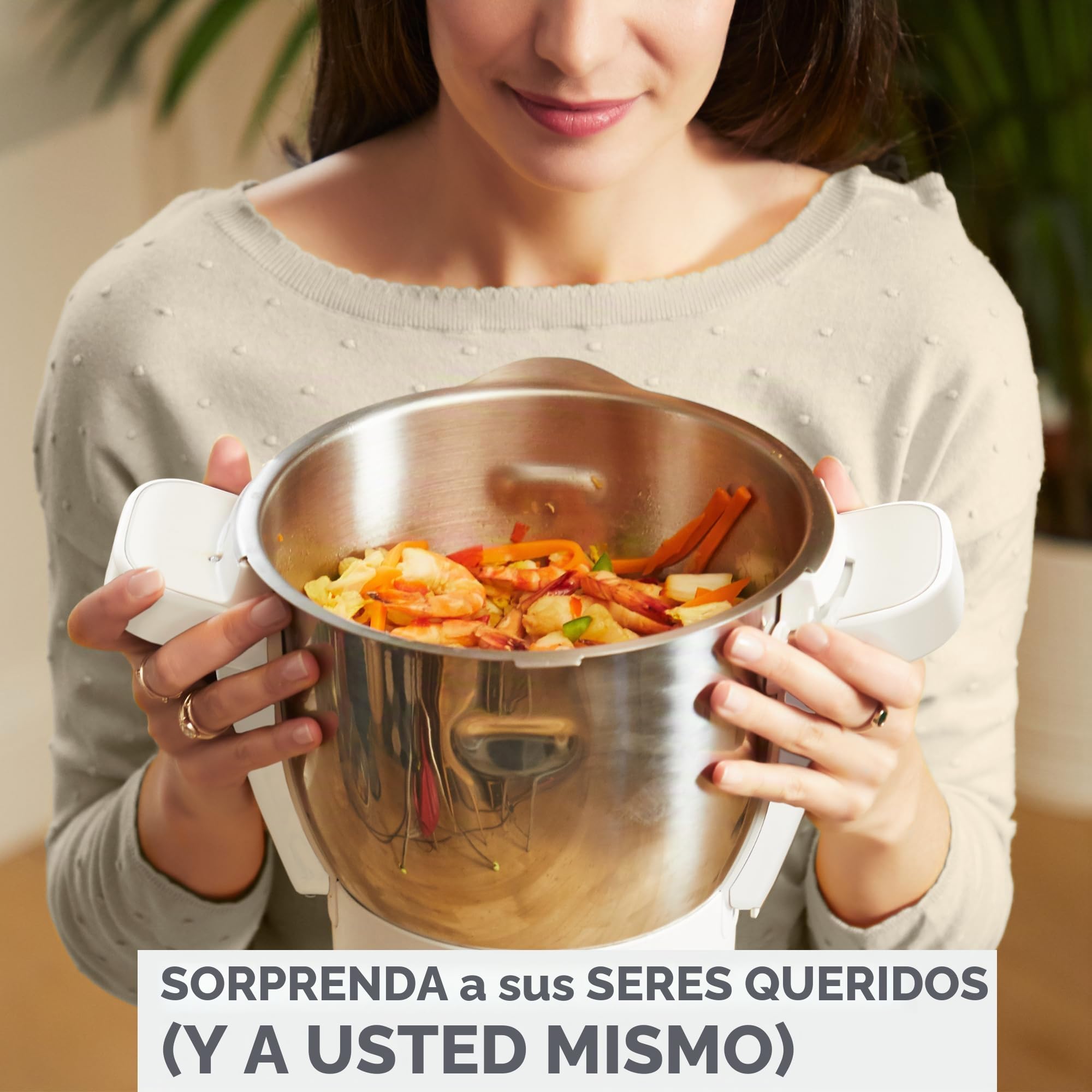 Moulinex, Companion, Robot cocina, 14 funciones, Capacidad XL para 10 personas, Gris, Fabricado en Francia, HF8408F1