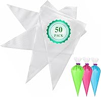 50 Anti-Burst Disposable Piping Bags 12 Inch, Non-Slip Pastry Bags for Cake Decorating, Frosting & Cookies