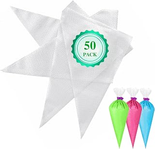 50 Anti-Burst Disposable Piping Bags 12 Inch, Non-Slip Pastry Bags for Cake Decorating, Frosting & Cookies