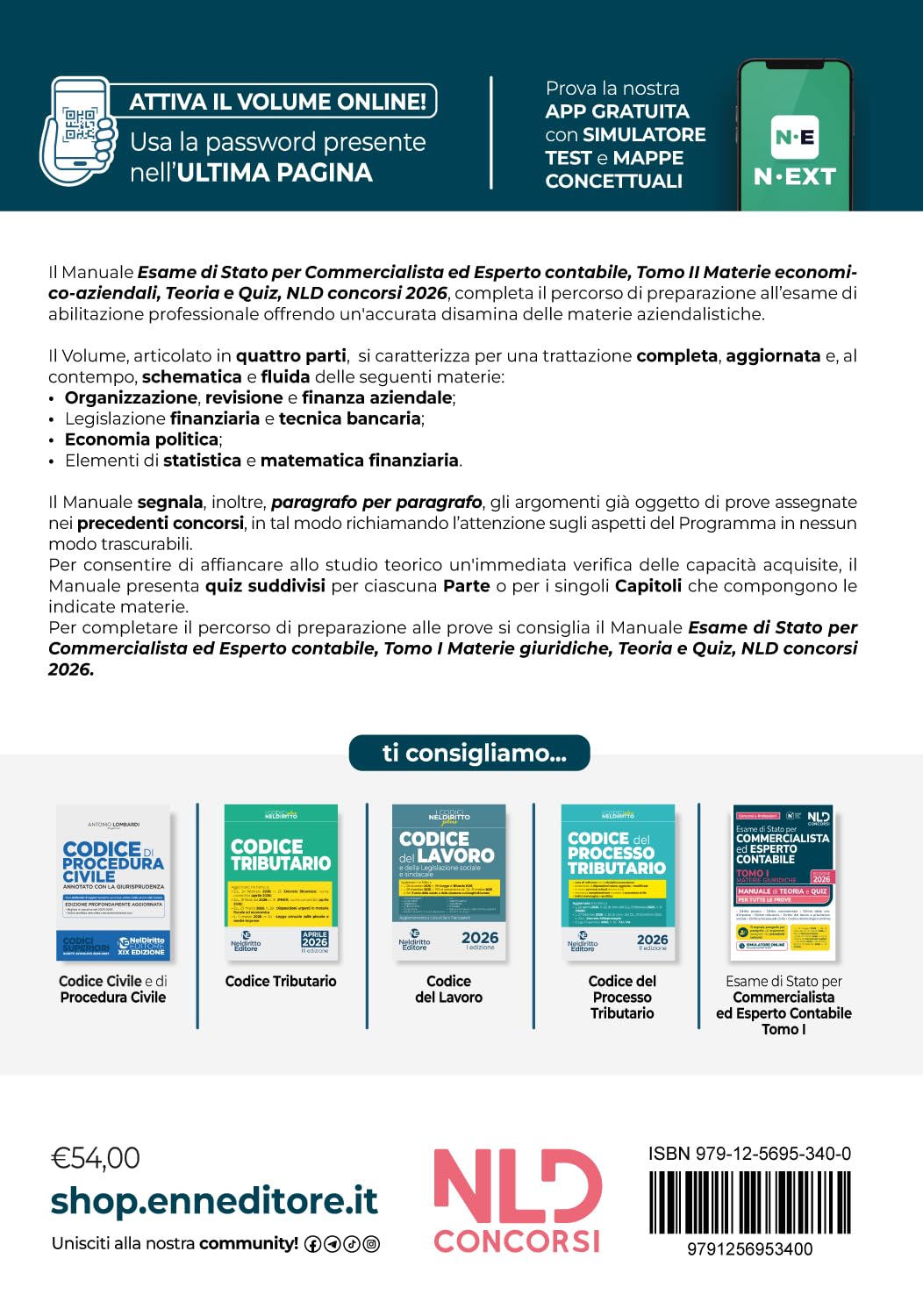 Manuale esame di Stato per commercialista ed esperto contabile. Materie economico-aziendali 2026. Con simulatore online (Vol. 2)