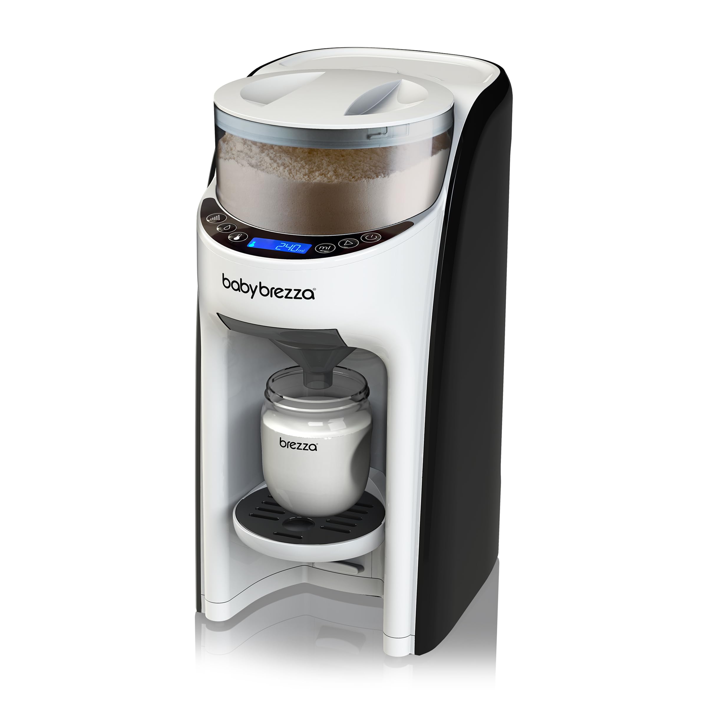 Baby Brezza Formula Pro Advanced Automatischer Flaschenzubereiter | Mischt Milchpulver & Wasser perfekt per Knopfdruck – 3 Temperaturen – Für alle Flaschen & Pulver – BPA-frei – Weiß/Schwarz