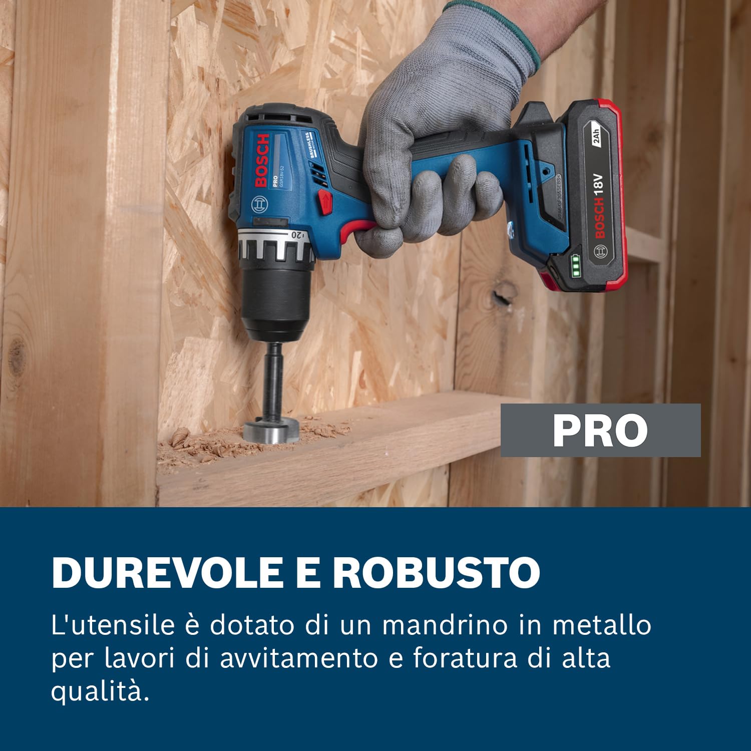 Bosch PRO 18V System Trapano-avvitatore a batteria GSR18V-52 (incl. batteria GBA 18V 2.0Ah, GAL 18V-20, L-case)