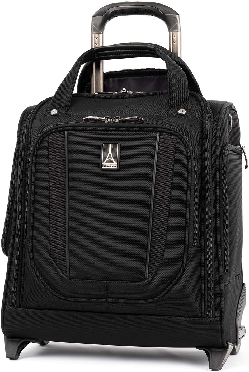 Travelpro Crew Versapack Softside Rolling Underseat Carry-on Bag, Men and Women, Jet Black, 16-Inch