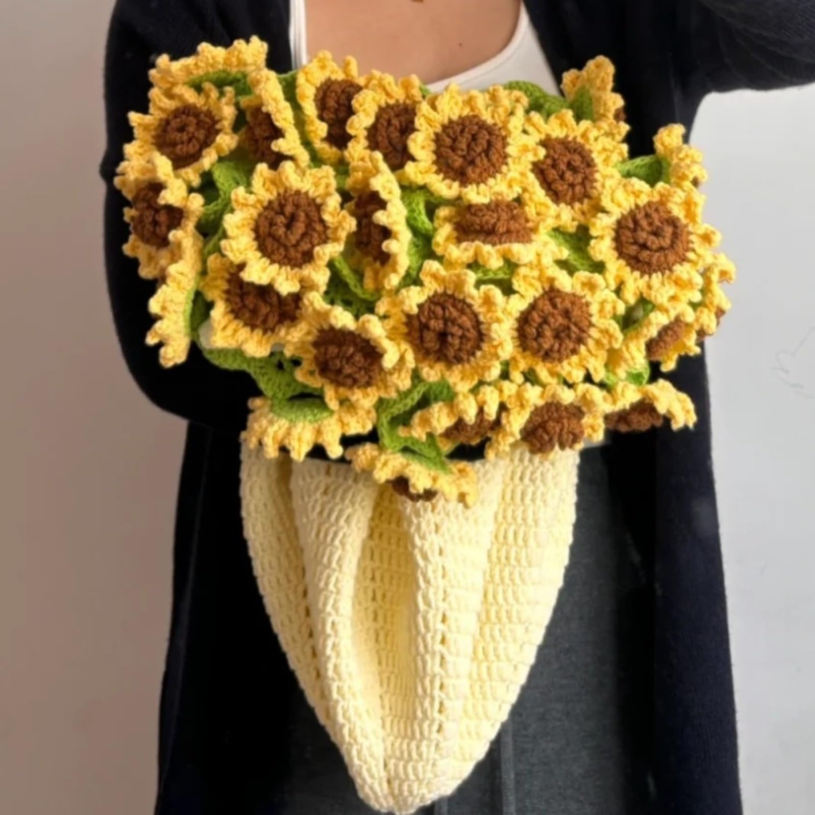 Sunflower bouquet blanket hand woven yarn set material package