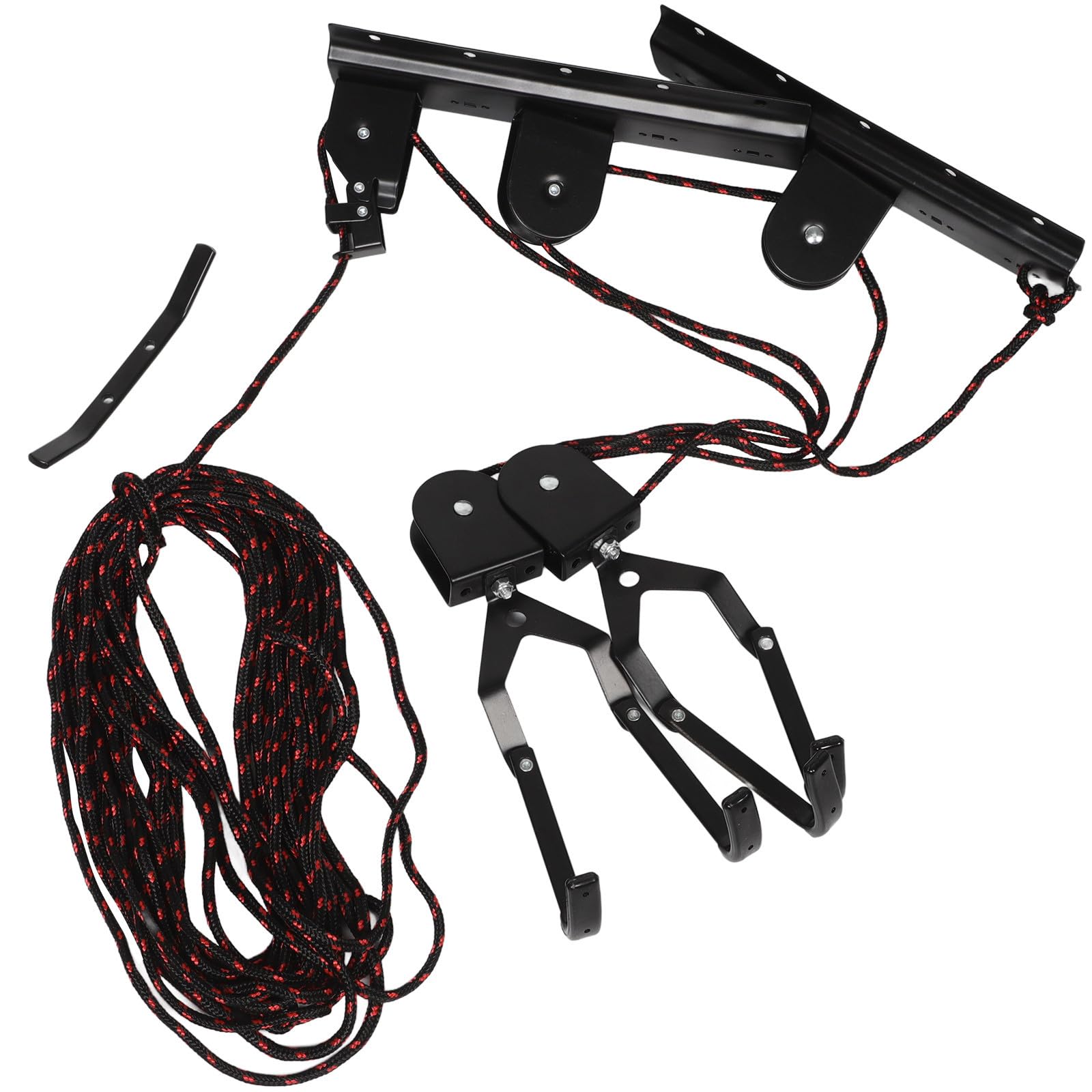 VILLCASE Elevador de Bicicletas de Acero Negro para Garaje Soporte de Pared, Sistema de Poleas para Colgar Bici y Ahorrar Espacio Hogar
