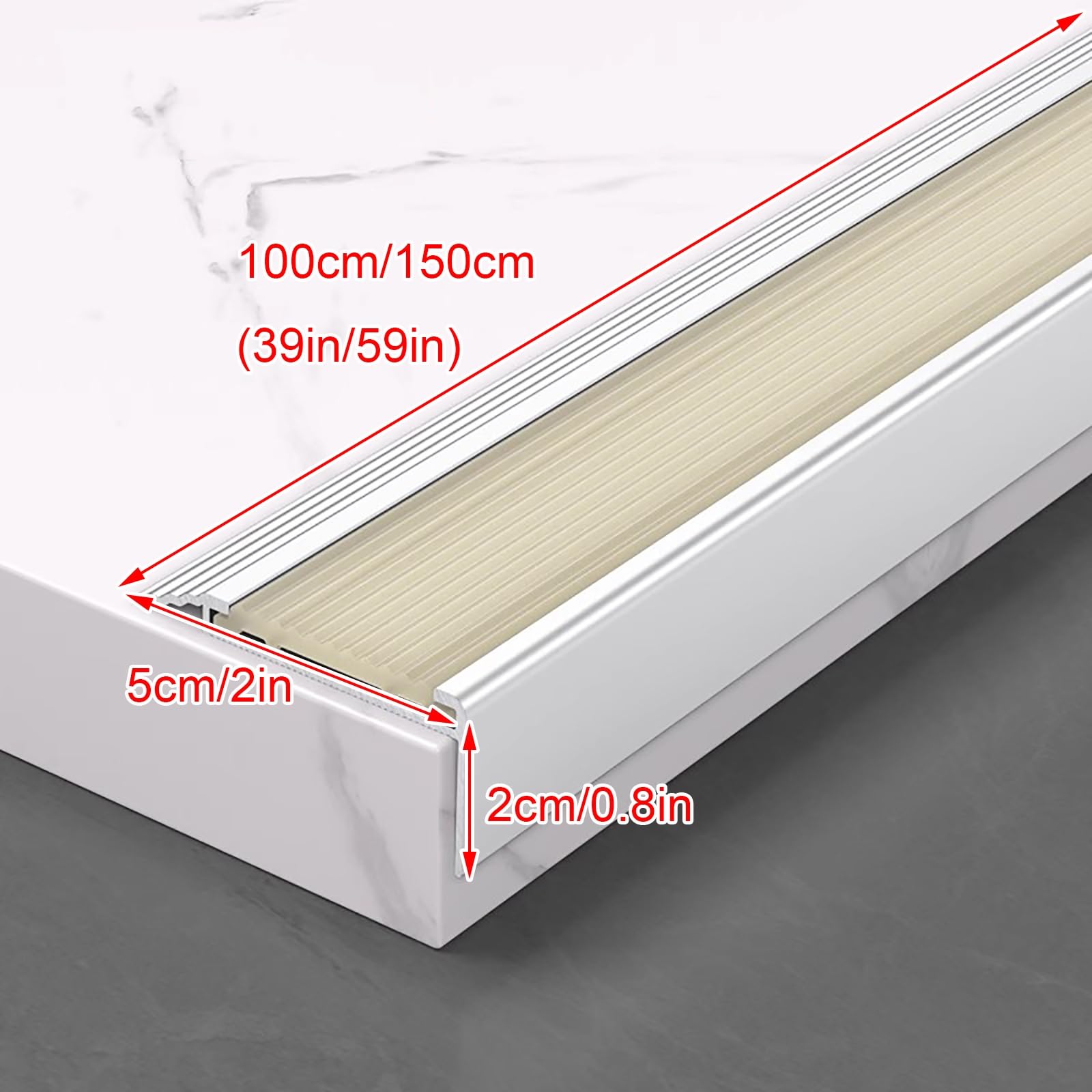 Antideslizante para Escalones con Luminoso, 100 Cm/150 Cm Protectores Antideslizantes para Escalones Protector Esquinas Pared, para Escaleras de Interior y Exterior(Blue,150cm/59in)
