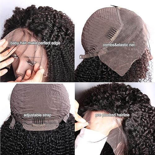 Miniatura 2 de Peluca de cabello humano rizado afro de 13 x 4 HD, pelucas de encaje frontal de cabello humano brasileño rizado con encaje frontal para mujer,
