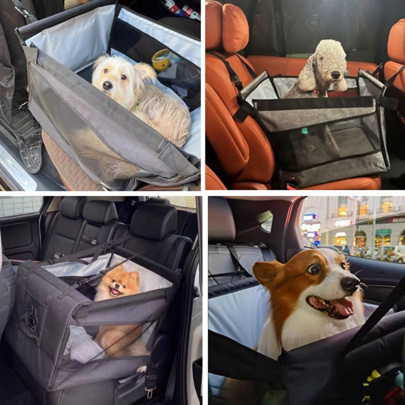 Amazon.co.jp: 犬用 カーシート ペットドライブボックス メッシュ窓