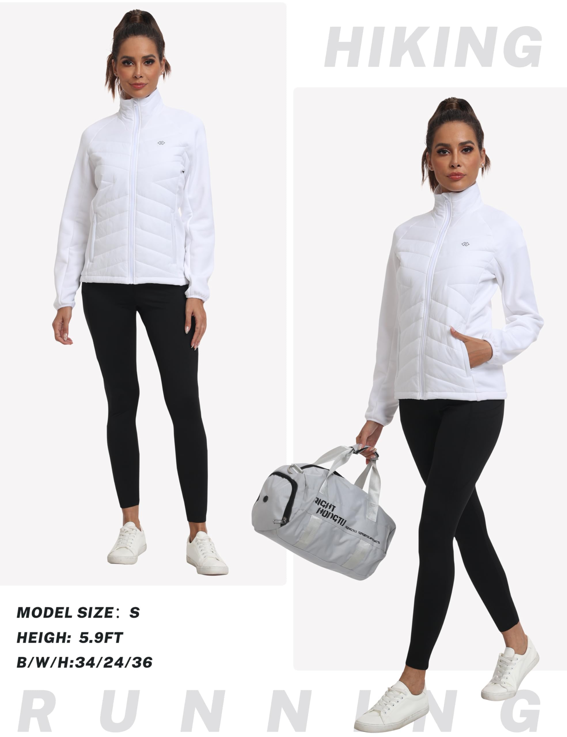 MoFiz Giacca Donna Invernale Giubbino Leggero Giacca Pile Termica Piumino Corto Giacca Sportiva con Zip