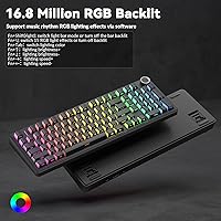 Vista 4 de AULA F99 Pro Wireless Mechanical Keyboard-Silent Version,BT5.0/2.4GHz/USB-C Hot Swappable Custom Keyboard,Gasket Structure,Pre-lubed Linear Switches