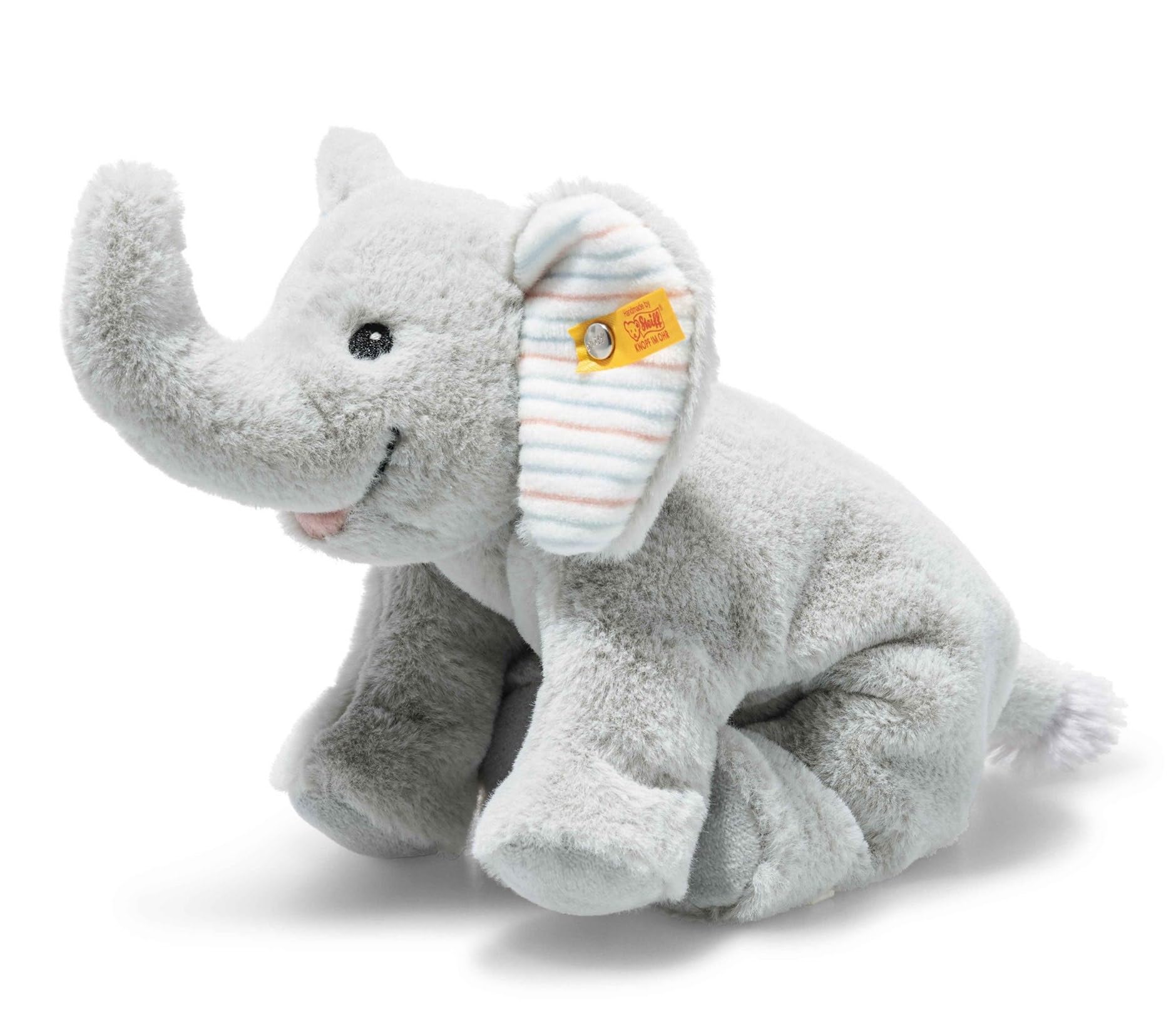 Trampili Elephant Floppy Friend Plush Stuffed Animal Toy with Embroidered Eyes, Light Grey,