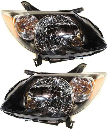KarParts360 Para 2003 2004 Pontiac Vibe Conjunto de faros delanteros par del conductor y del pasajero con bombillas reemplaza GM2502238 GM2503238