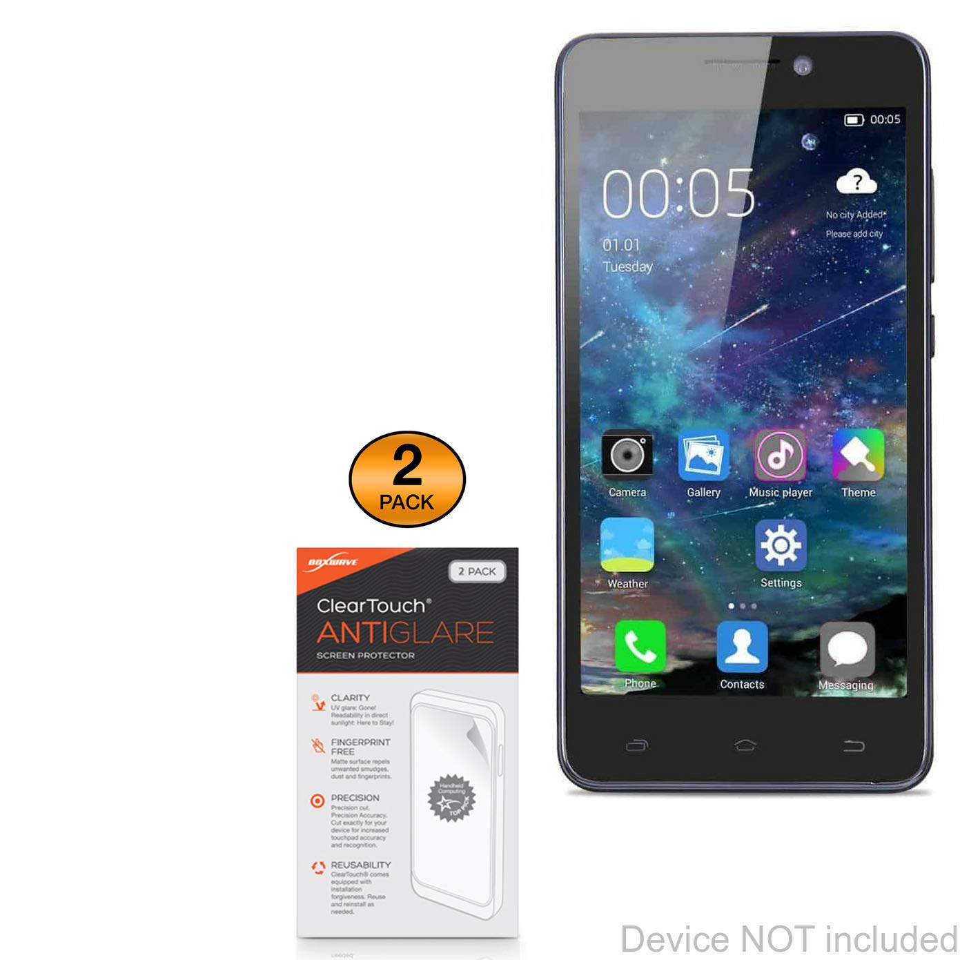 BoxWaveScreen Protector Compatible With Axgio Wing W2 - ClearTouch Anti-Glare (2-Pack), Anti-Fingerprint Matte Film Skin