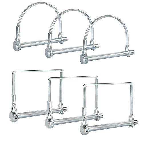 Paquete de 06 pasadores de remolque – 2-3/4 pulgadas x 1/4 pulgadas (largo x ancho) – Con pasadores de toma de fuerza, pasadores de bloqueo,