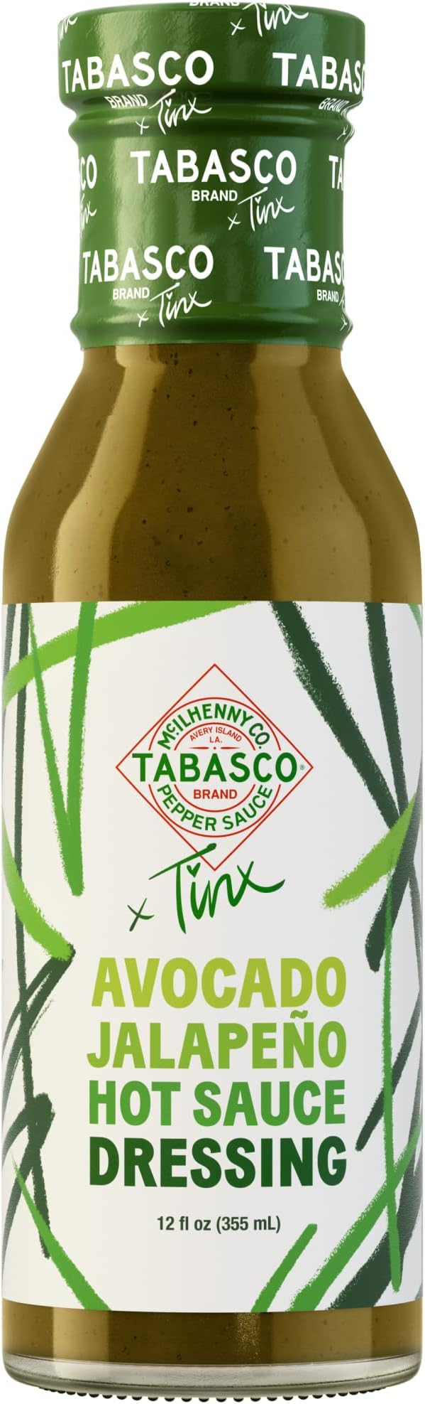 TABASCO® Brand x TINX Avocado Jalapeño Hot Sauce Dressing, 12 oz (Pack of 1)