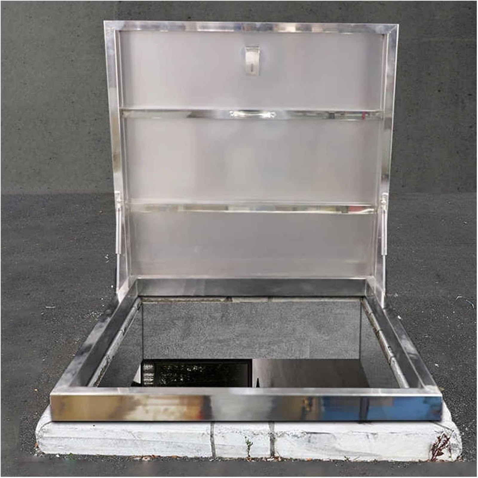 Juskaqzyi One Color Skylight Stainless Steel Roof Hatch Rainproof Attic Hatch With Gas Shock Strut & Bolts Manhole/Cellars Exit Cover Attic(95 * 95Cm)