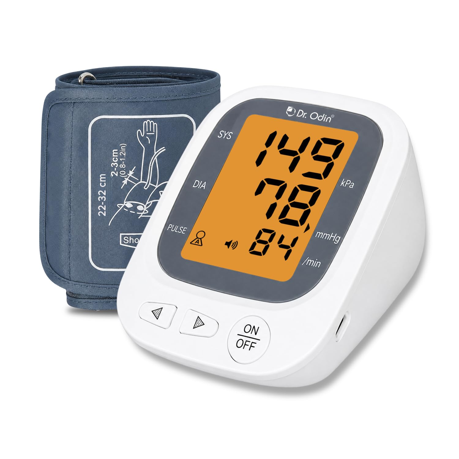 Dr. Odin JN-163B Blood Pressure Monitor with Large LCD Display, Voice Function, 2 User Suppport, USB Type-C | White-picture-17