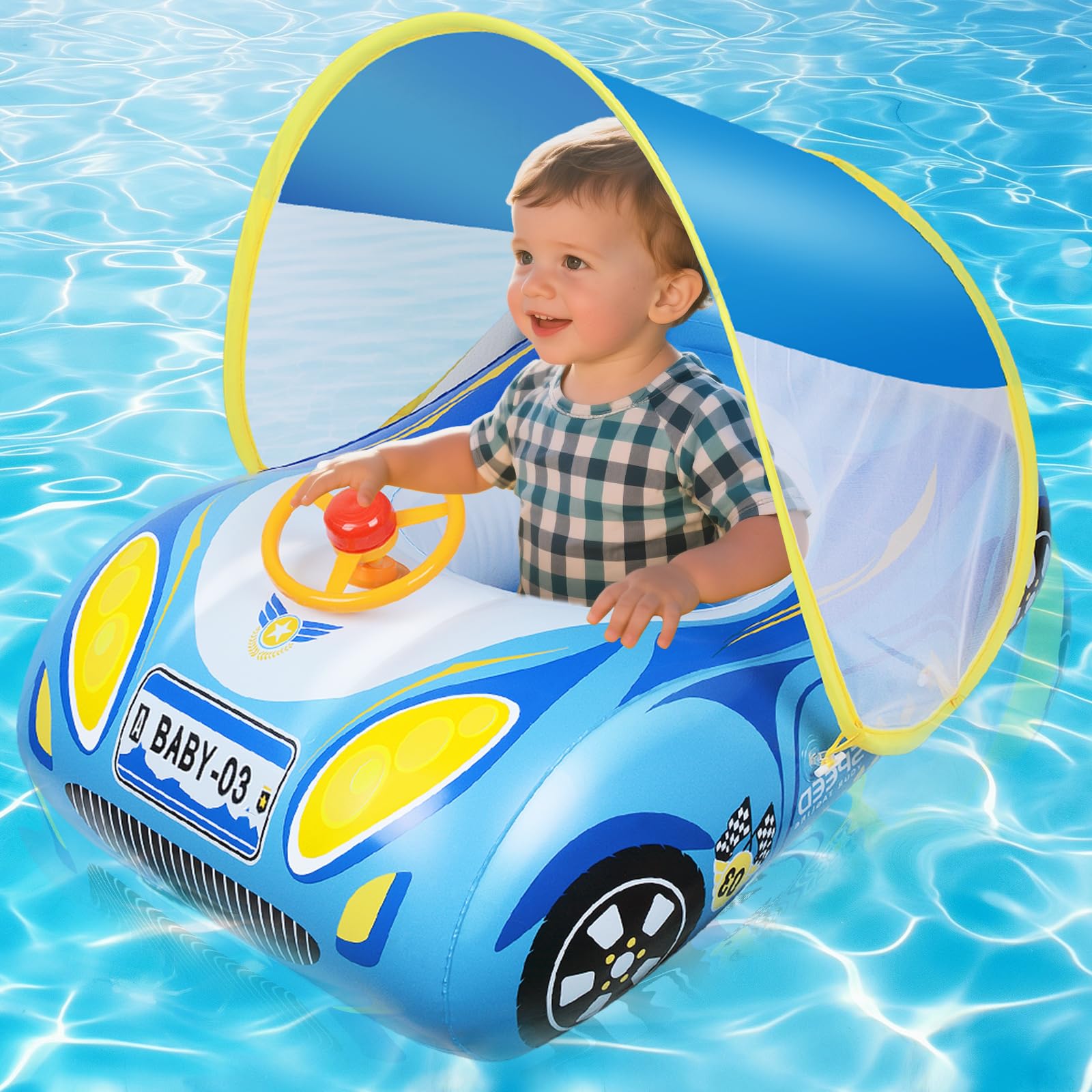 Qoosea Baby Pool Float with Canopy