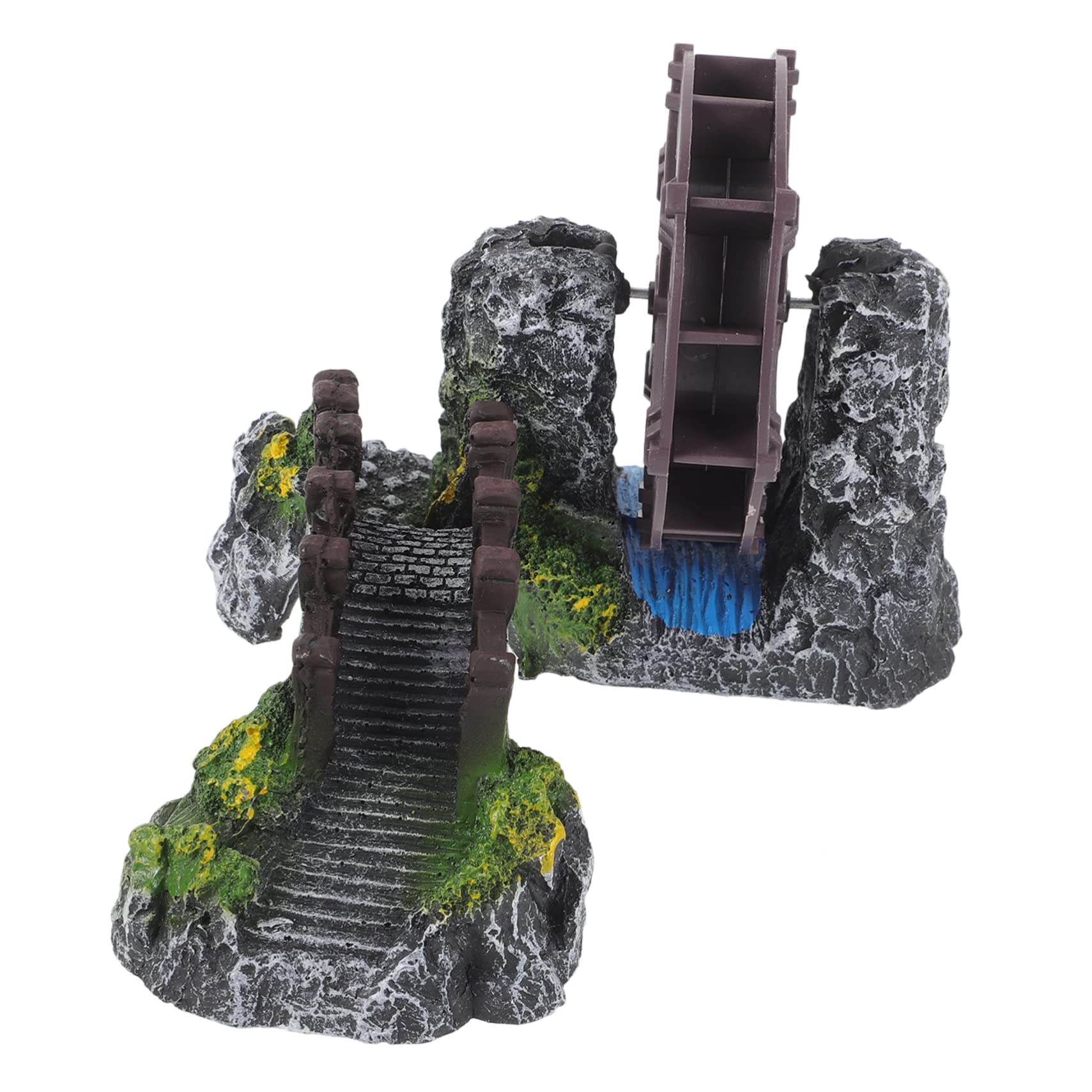 Abaodam Decoraciones De Puente De Piel De Pescado Modelo De Diseño De Escena Puente Modelo Decoración Acuario Paisajismo Decoración Suministros De Acuario El Plastico Grey