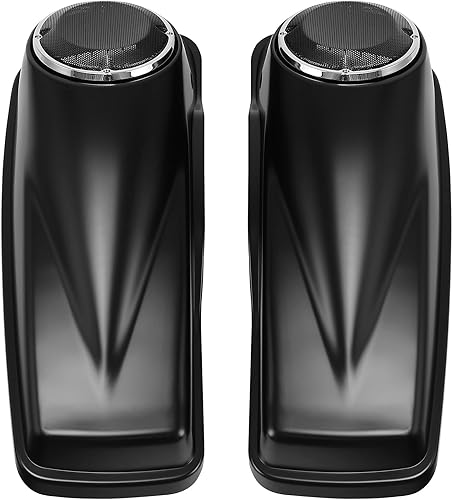 Miniatura 2 de TCT-MOTORPARTS Tapas de alforjas de altavoz de mezclilla negra de 6.5 pulgadas para Harley Touring Road Glide, Street Glide, Ultra Limited, Electra