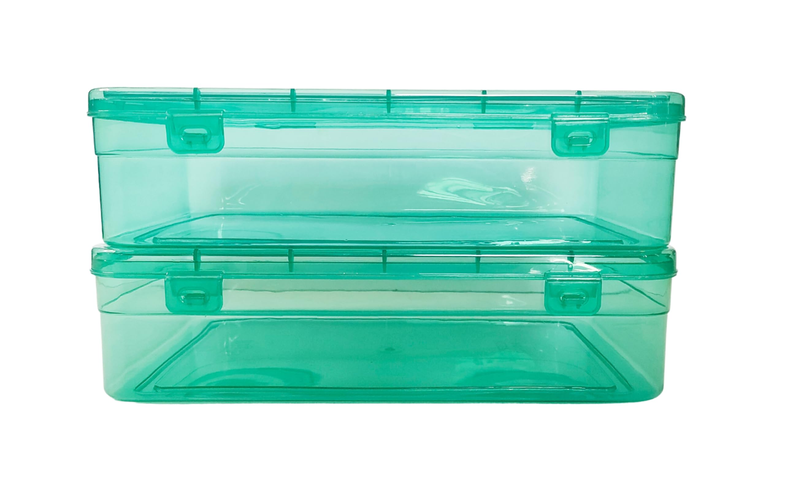 Feliz Green Coloured Plastic Medium Storage Boxes Size 10.25 X 6.75 X 2.5 inches (Set of 2)-image-27