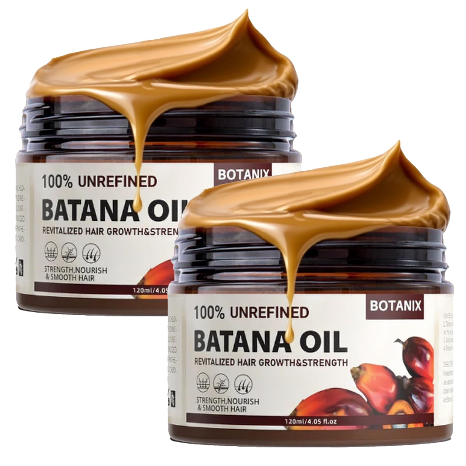 Batana Oil for Hair Growth, 100% Raw Batana Oil from Honduras, Natural Pure Batana Hair Loss Oils Organic for Dry Scalp leaves Thicker Smoother Strength Hair 4.23OZ (2)