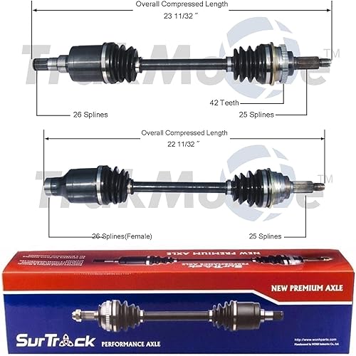 SurTrack - Juego de 2 ejes delanteros para Suzuki Aerio Esteem Manual L4
