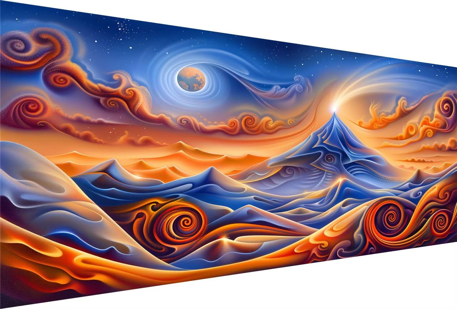 Diamond Painting Berg Diamond Painting Erwachsene Abstrakt Bastelset Kinder ab 6 Jahre Mosaikherstellung Kreatives Geschenke für Mädchen Anfänger, Diamant Strass Arts Craft Zimmer Deko 70x140cm Y5-952