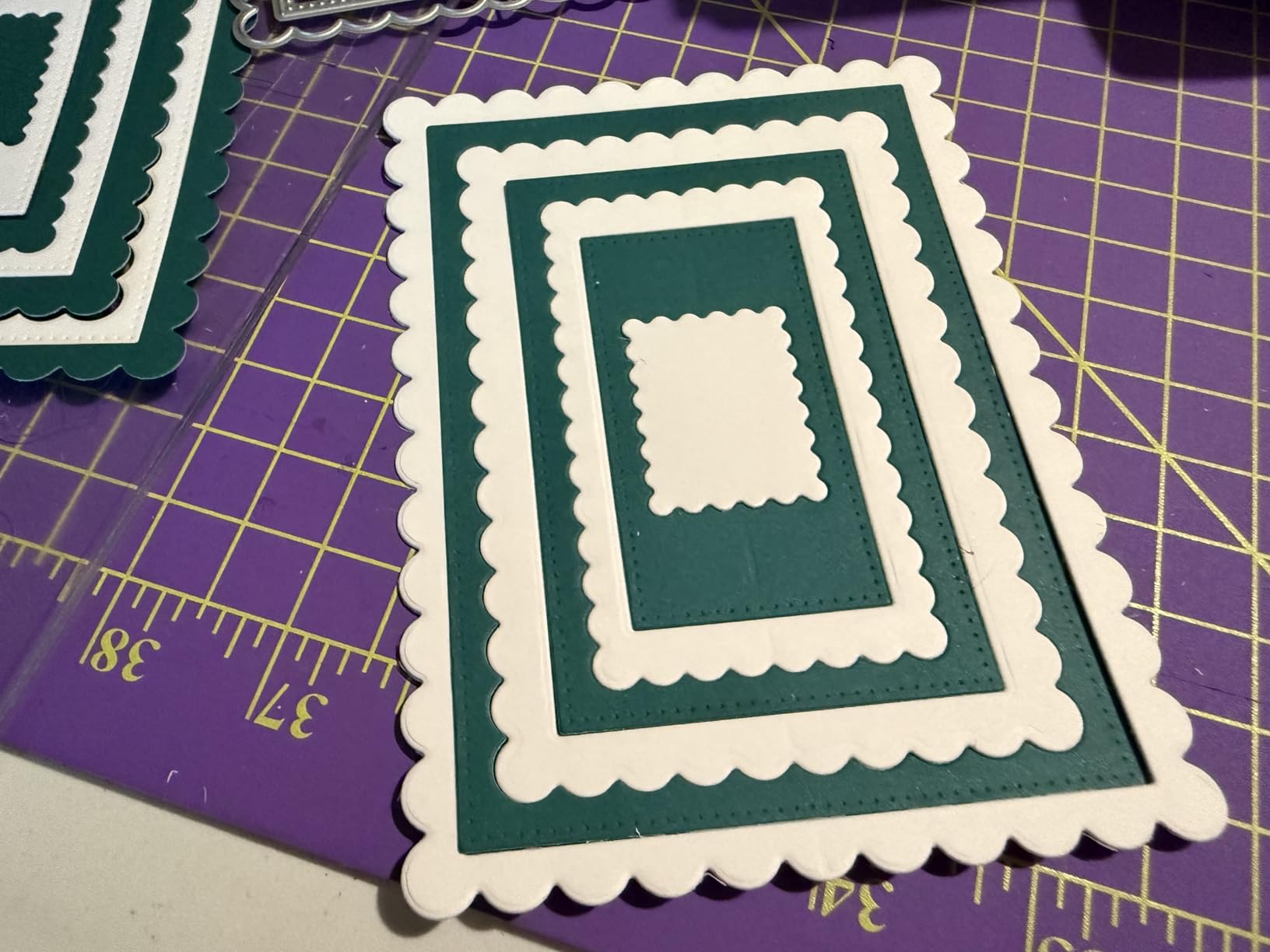 7pcs/Set Rectangle Frame Metal Die Cuts, Scallops Stitched Rectangle ...
