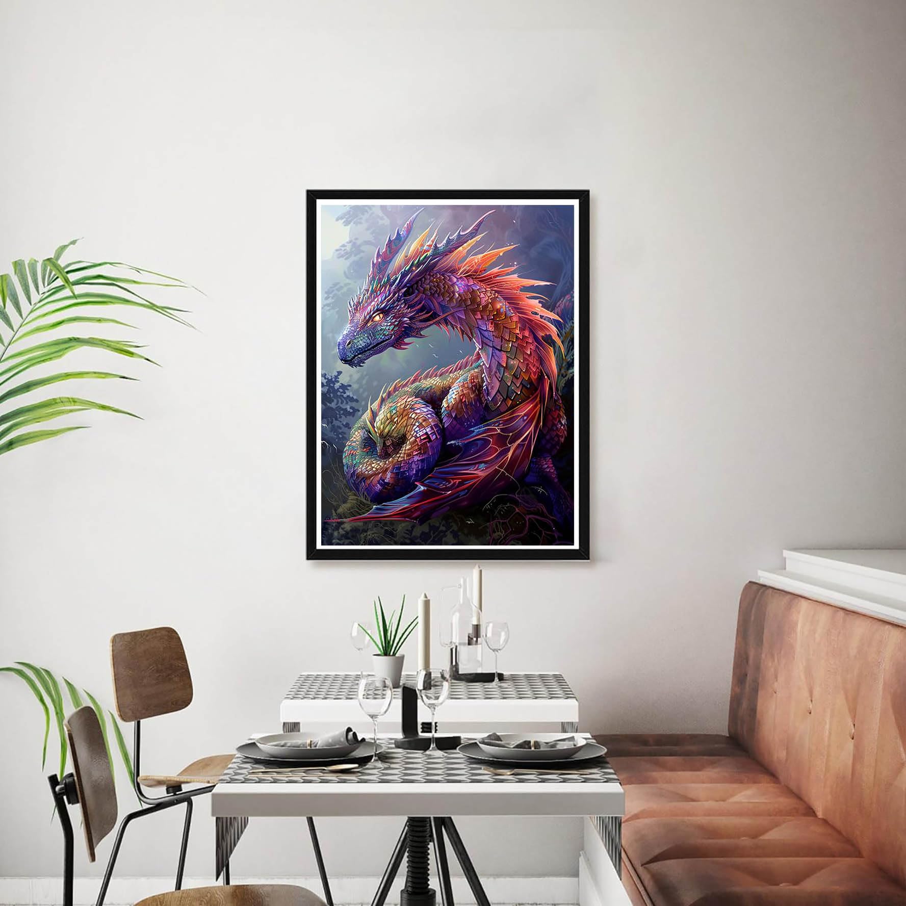 Bimkole 5D Groot Diamond Painting Kits Oog, DIY Diamant Schilderij Kit Zonsondergang Ronde Boor Crystal Strass Kruissteek Diamond Painting Foto's Voor for Home Wall Decoratie 30x80 cm