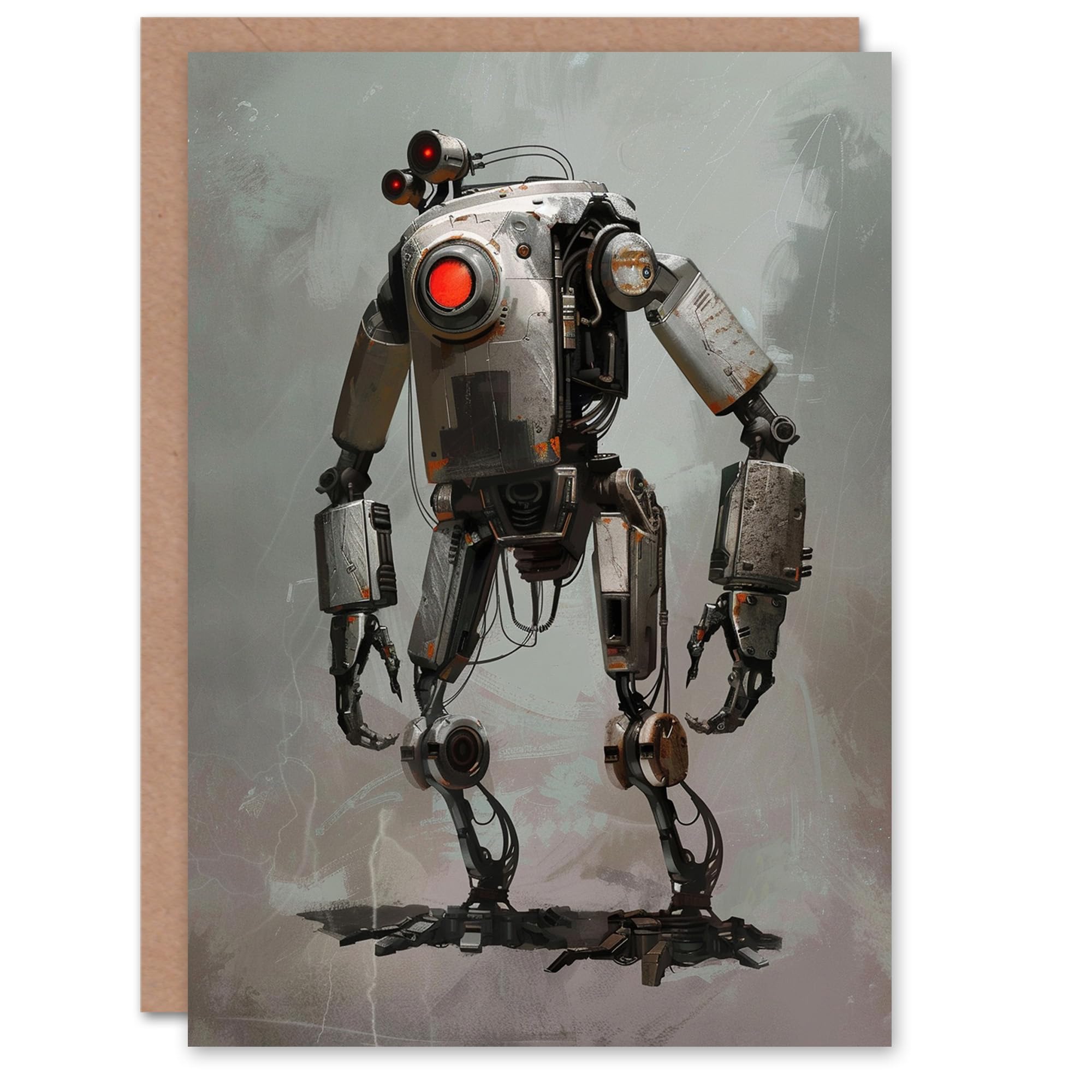 Artery8 Anthropomorphic Bot Robot Sci Fi Concept Art Blank For Him Or Her Art Birthday Card